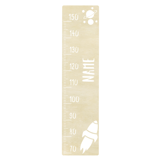 Measuring stick for children name personalizable size measurement 70-150cm scaling standard with rocket motif nature