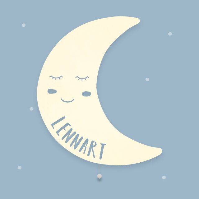 Night light "Milo the moon" personalized for baby and child nature no