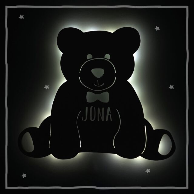 Night light "Theo the Teddy bear" personalized for Baby and child nature no