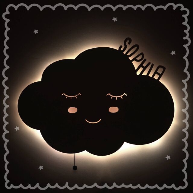 Night light "Wiebke the cloud" personalized for baby and child nature no