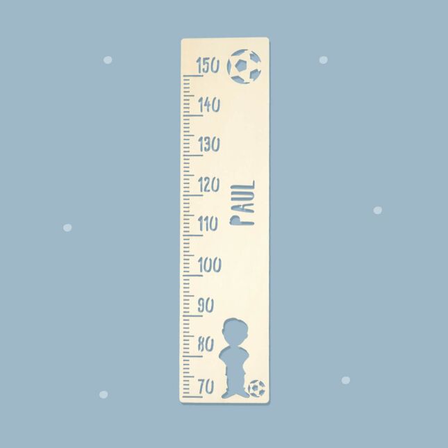 Measuring stick for children name personalizable size measurement 70-150cm scaling standard with kicker motif