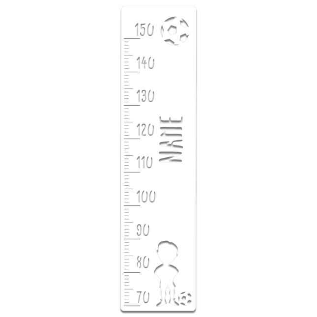 Measuring stick for children name personalizable size measurement 70-150cm scaling standard with kicker motif white