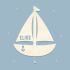 Night light "Saskia the sailing ship" personalized for baby and child light blue yes
