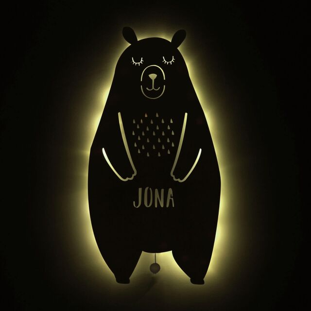 Nachtlicht "Berta der Bär" natur holzoptik ja
