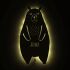 Night Light "Berta the Bear" personalized for Babys and Kids grey yes