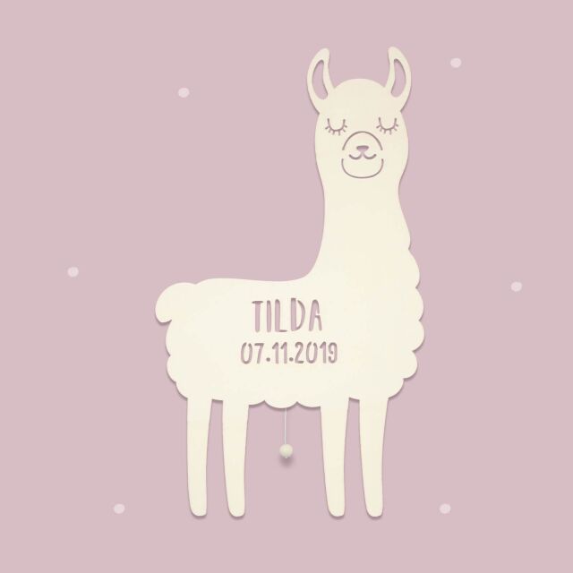 Night Light "Lori the Llama" personalized for Babys and Kids