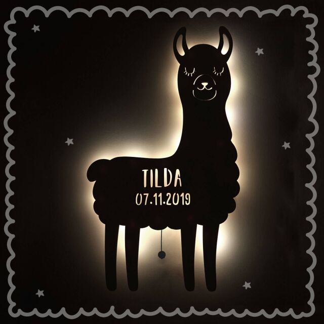 Night Light "Lori the Llama" personalized for Babys and Kids