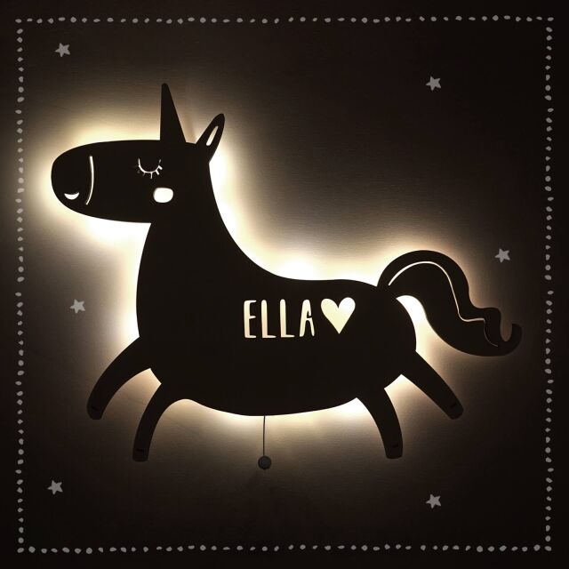 Night Light "Elfi the Unicorn" personalized for Babys and Kids