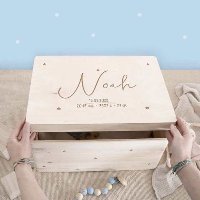 Reminder box &quot;Sternkind&quot; personalized for Child &amp; Baby
