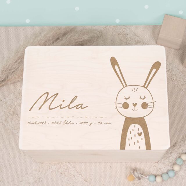 Reminder box "Rabbit" personalized for child & baby