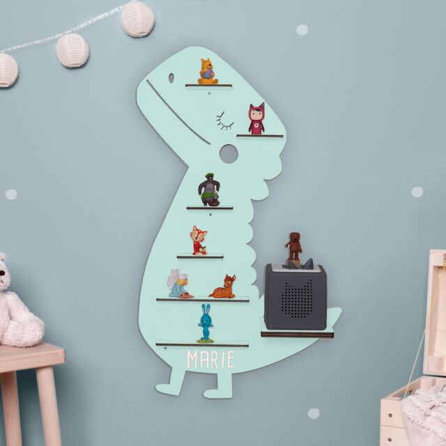 Personalized shelf &quot;Dino&quot; suitable for Toniebox and Tonie figurines Wall shelf for childrens music box