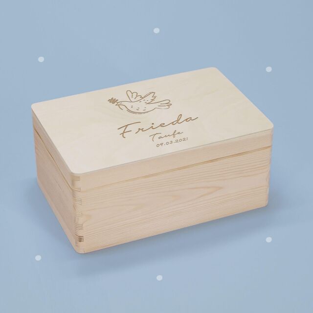 Memory box "Dove" personalized for child &...