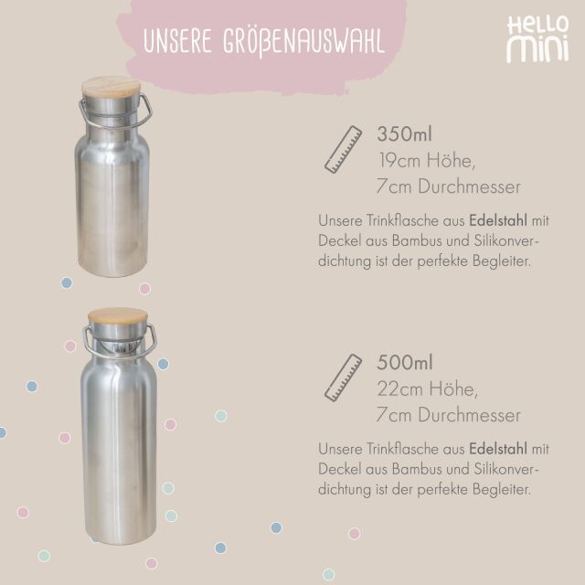 Lunchbox & Trinkflasche Bambusdeckel Set "Krone Mädchen"