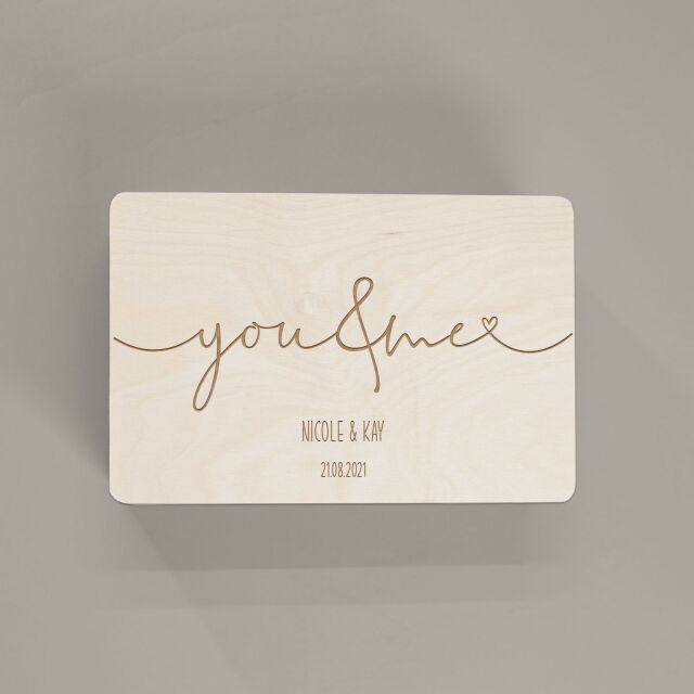 Erinnerungsbox aus Holz "You & me" personalisiert
