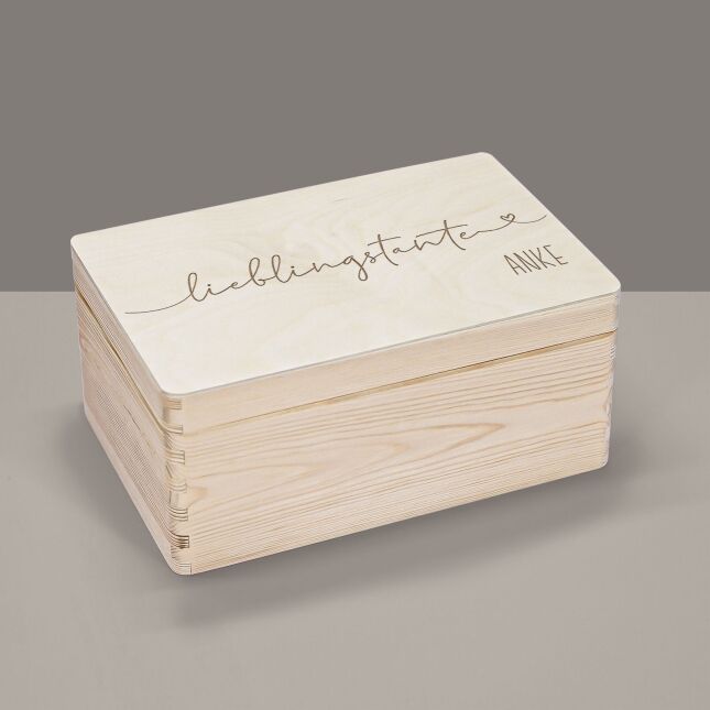 Erinnerungsbox aus Holz "Lieblingstante" personalisiert