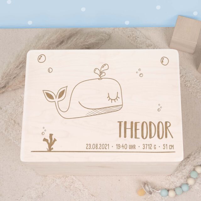Memory box "Whale" personalized for child &...