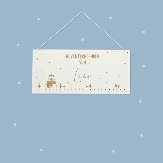 Adventskalender "Winter Bär" personalisiert für Kind