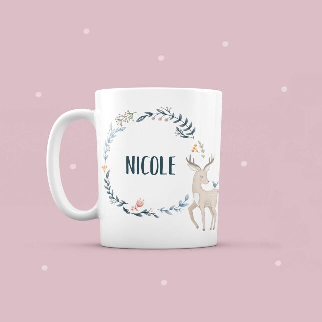 Personalized cup "fawn" for children
