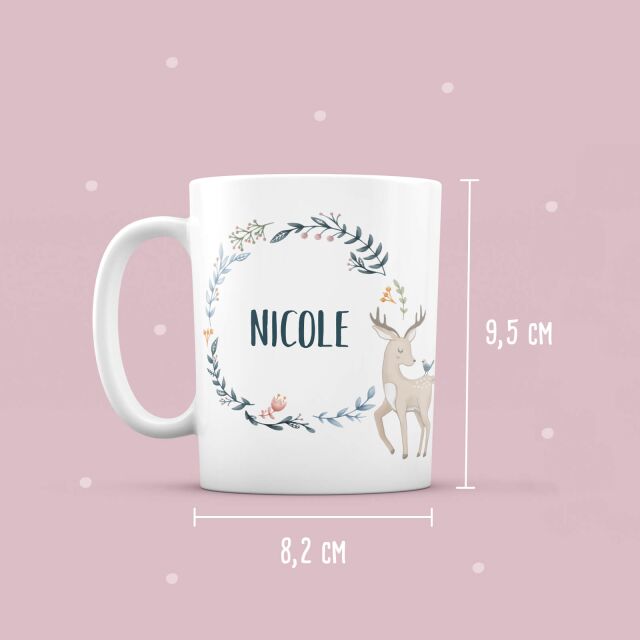 Personalized cup &quot;fawn&quot; for children