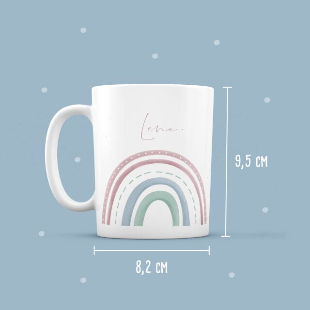 Personalized cup "Rainbow pink" for children