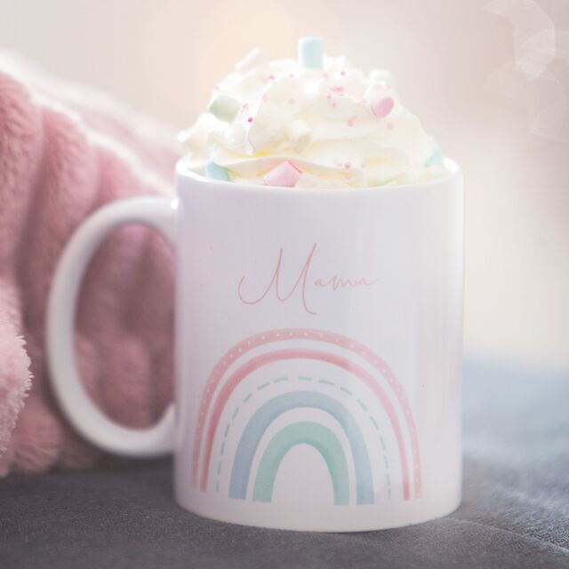 Personalized cup &quot;Rainbow pink&quot; for children