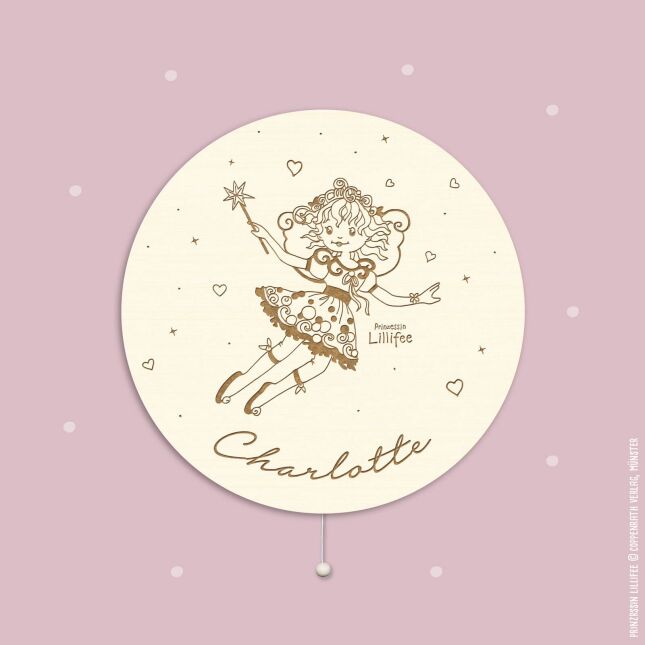 Night light "Princess Lillifee - Flower magic - round" personalized for baby and child