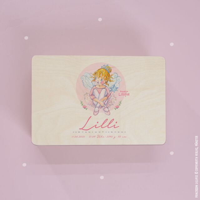 Personalisierte Erinnerungsbox &quot;Prinzessin Lillifee - Ballett - sitzt&quot; Aquarell