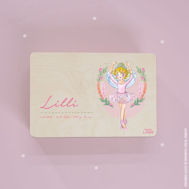 Personalized memory box "Princess Lillifee - ballet - dances" watercolor