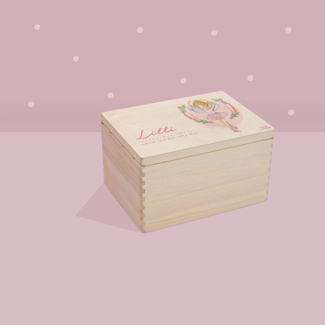 Personalized memory box &quot;Princess Lillifee - ballet - dances&quot; watercolor