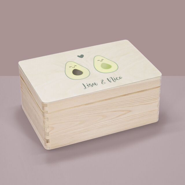 Erinnerungsbox aus Holz "Avocado love"...