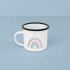 Personalized enamel cup "Rainbow pink" for children mug with name