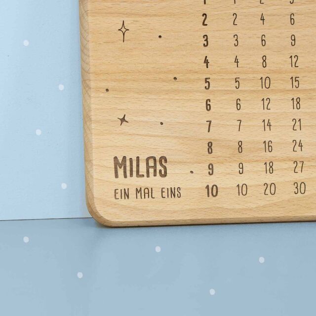 Breakfast Board "One by One" Beech Wood Personalised with Your Desired Name