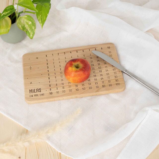 Breakfast Board "One by One" Beech Wood Personalised with Your Desired Name