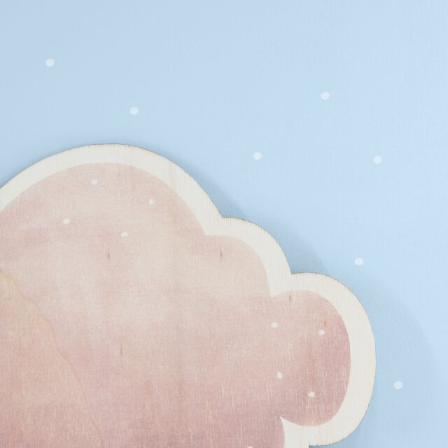 Night light cloud pink watercolor personalized for baby and child