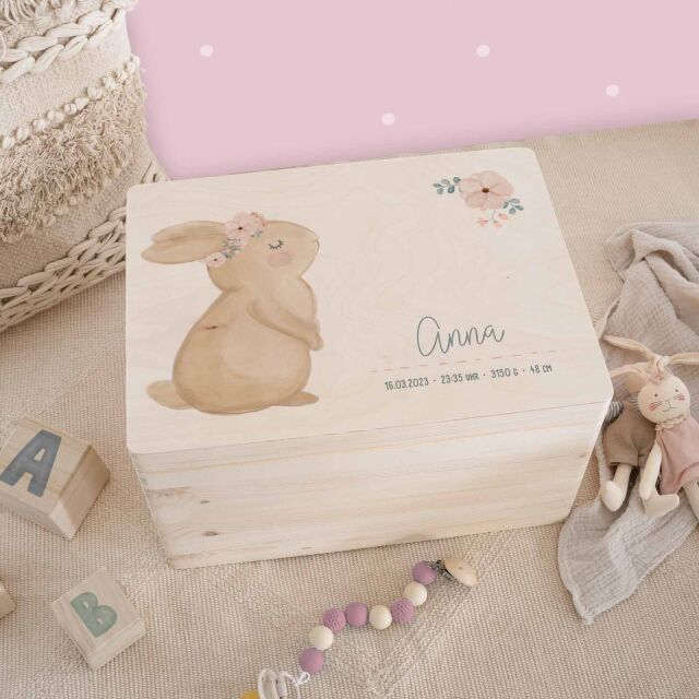Memory box "Bunny" watercolor