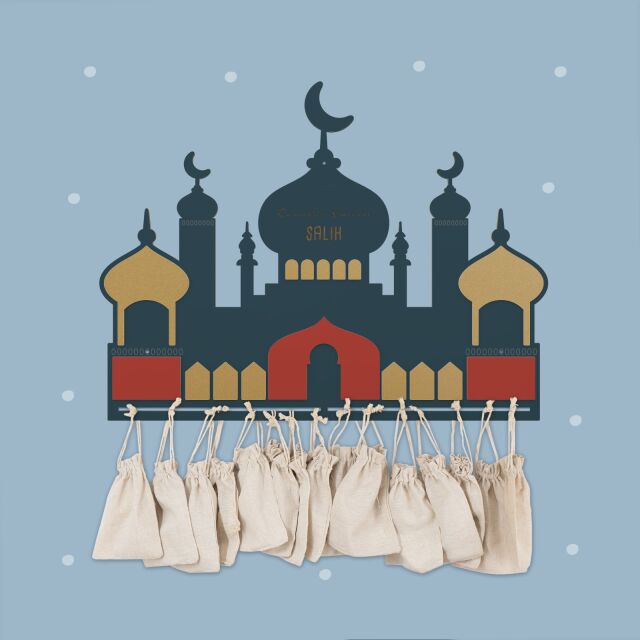 Ramadan calendar &quot;Mosque figure&quot; colored