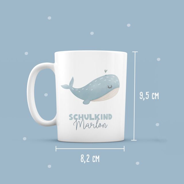 Ceramic mug &quot;School child&quot; whale