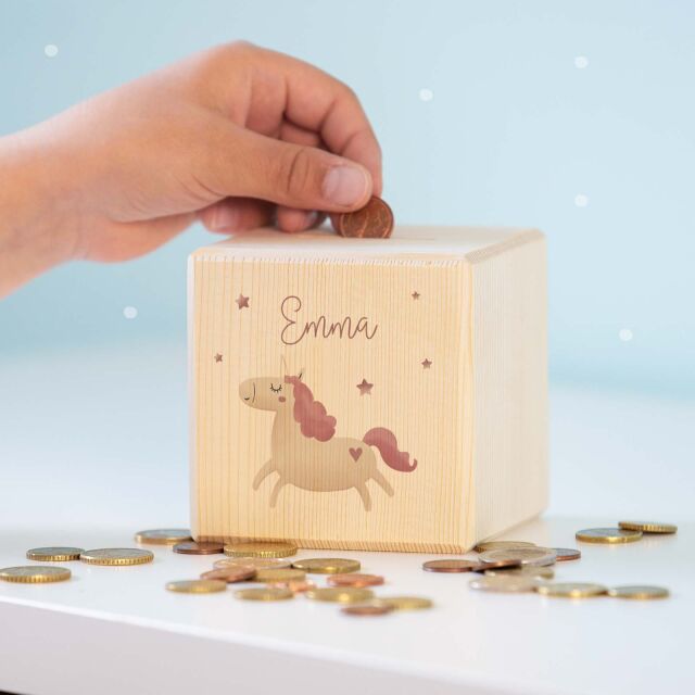 Money box cube "unicorn"