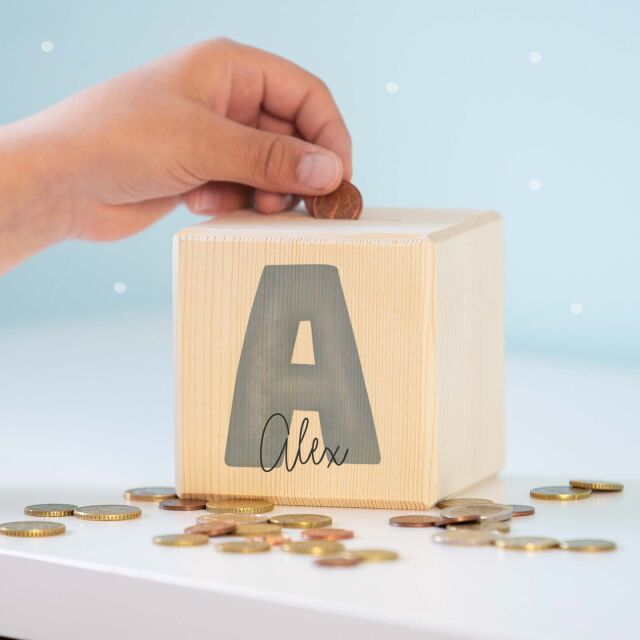 Money box cube "letter"