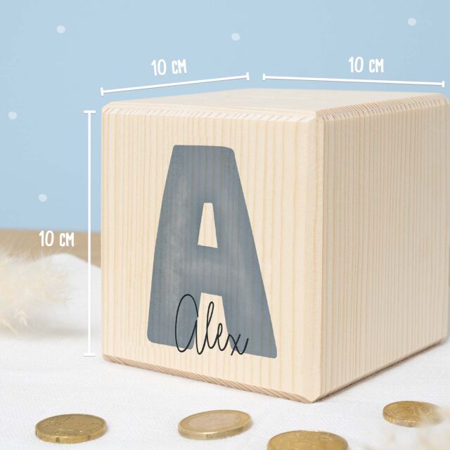 Money box cube "letter"