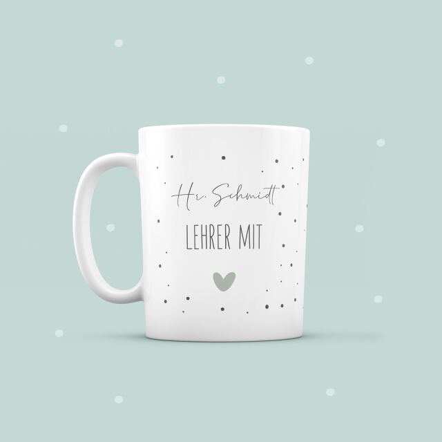 Ceramic mug &quot;Teacher with heart&quot;