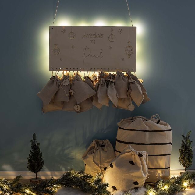 Advent calendar &quot;Christmas ball&quot; personalized for child