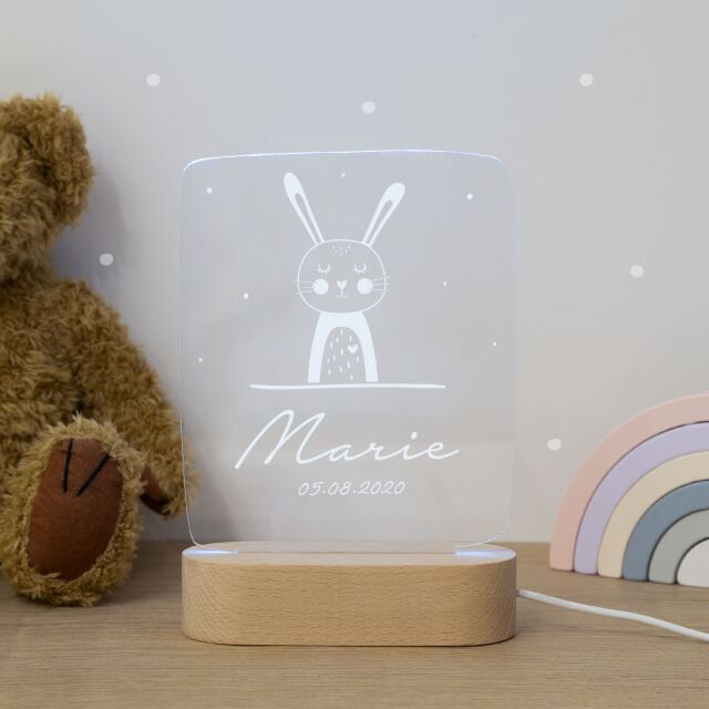 Night light &quot;Colourful Rainbow&quot; personalised for baby and child