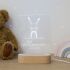 LED Kinder Nachtlicht Personalisiert Hase-Motiv aus Acrylglas mit USB-Anschluss