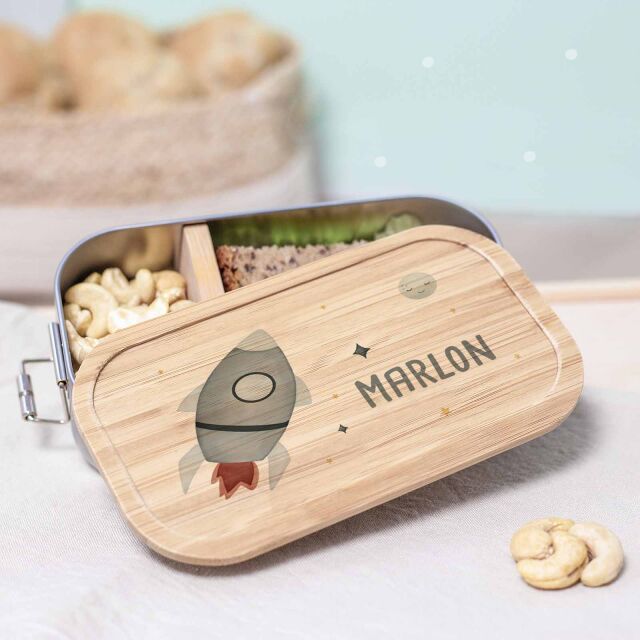 Lunch box & water bottle "Bear" personalized gift set for kids
