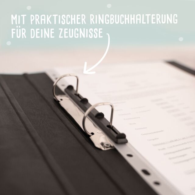 Falken Zeugnismappe Karton Ringbuch mit 3D-Name A4 Grün