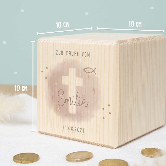 Money box cube "whale"