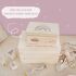 Erinnerungsbox "Regenbogen" Aquarell personalisiert für Kind & Baby Rosa  no