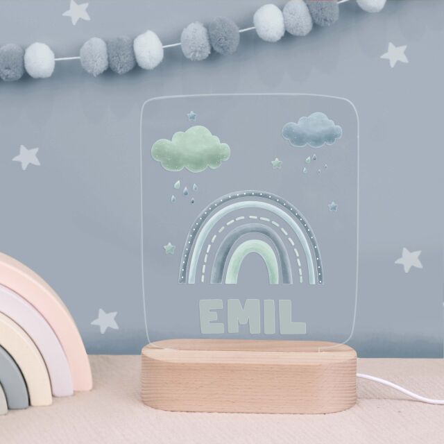 Night light "Colourful Rainbow" personalised for baby and child