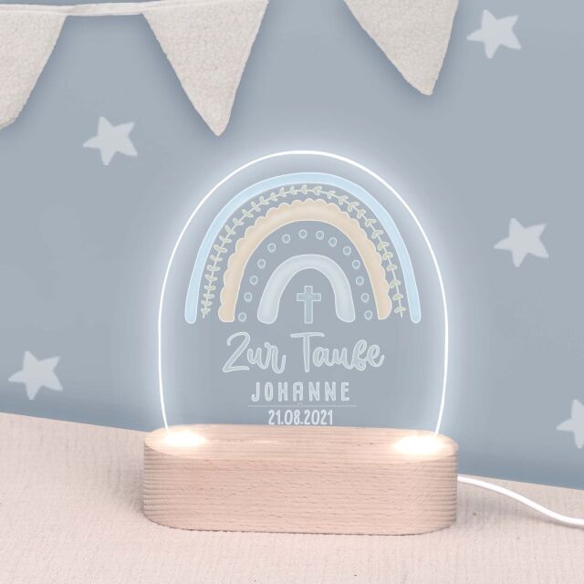 Night light "Colourful Rainbow" personalised for baby and child with USB-adapter